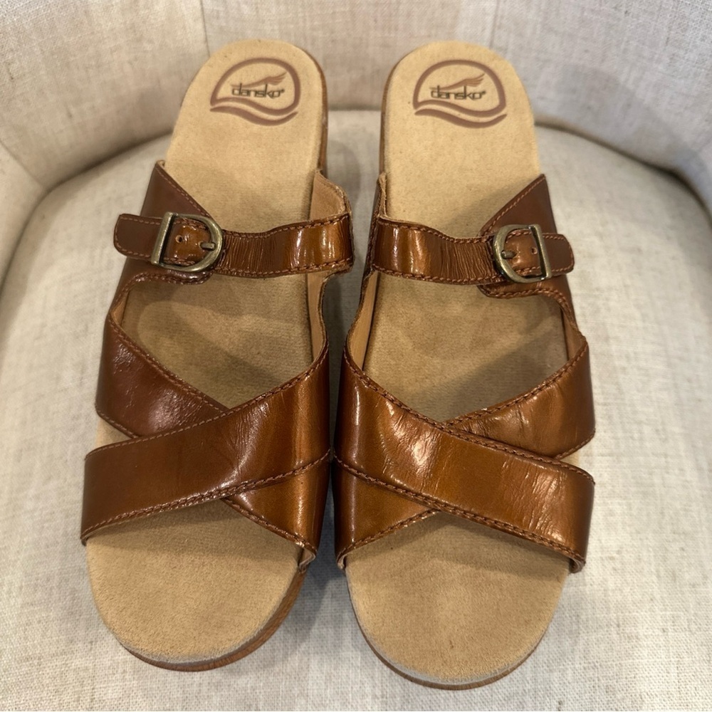 Dansko Sela Women’s 41 Brown Clog Mules Heel Slide On Strappy Sandals 9802162200